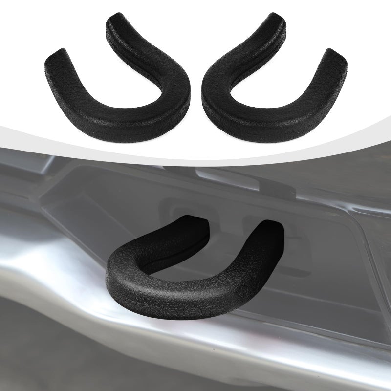 RAZPOY Tow Hook Cover fit for Chevy Silverado 1500 20072024 Front Bumper Tow Hooks Rubber Accessories Black